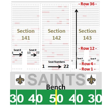 New Orleans Superdome Seating Chart For Saints Games
