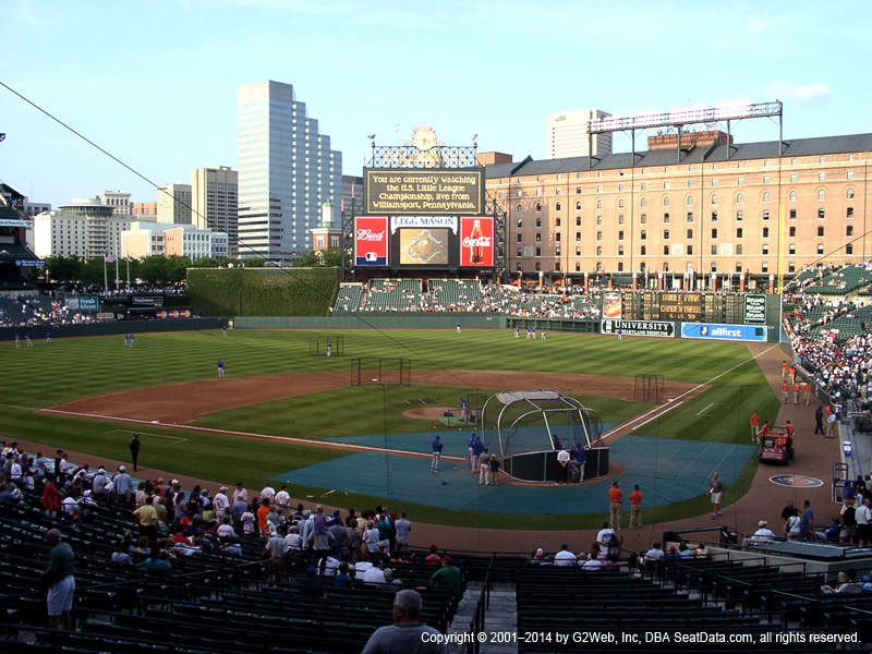 Oriole Park At Camden Yards Seat Views Section By Oriole Park At Camden Yards Seat Views